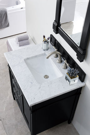 30" Brittany Black Onyx Single Sink Bathroom Vanity, James Martin Vanities - vanitiesdepot.com