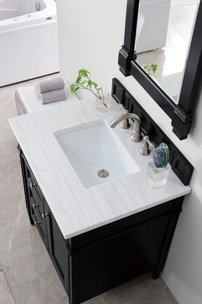 30" Brittany Black Onyx Single Sink Bathroom Vanity, James Martin Vanities - vanitiesdepot.com