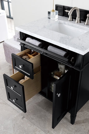 30" Brittany Black Onyx Single Sink Bathroom Vanity, James Martin Vanities - vanitiesdepot.com