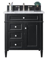 30" Brittany Black Onyx Single Sink Bathroom Vanity, James Martin Vanities - vanitiesdepot.com