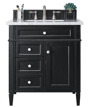 30" Brittany Black Onyx Single Sink Bathroom Vanity, James Martin Vanities - vanitiesdepot.com