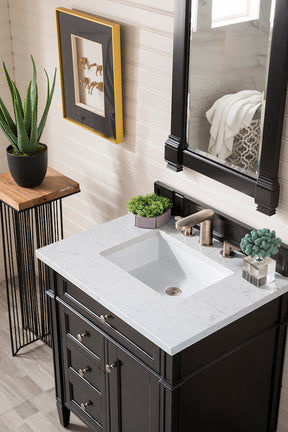 30" Brittany Single Sink Bathroom Vanity, Black Onyx