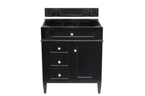 30" Brittany Black Onyx Single Sink Bathroom Vanity, James Martin Vanities - vanitiesdepot.com