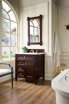 30" Brittany Burnished Mahogany Single Sink Bathroom Vanity, James Martin Vanities - vanitiesdepot.com