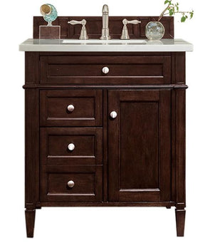 30" Brittany Burnished Mahogany Single Sink Bathroom Vanity, James Martin Vanities - vanitiesdepot.com