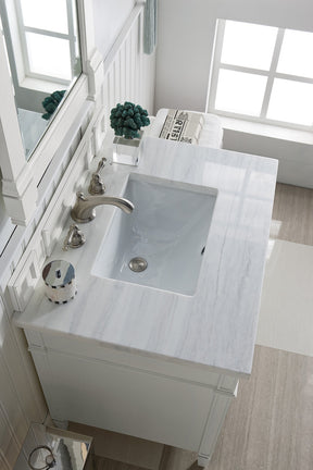 30" Brittany Single Sink Bathroom Vanity, Bright White