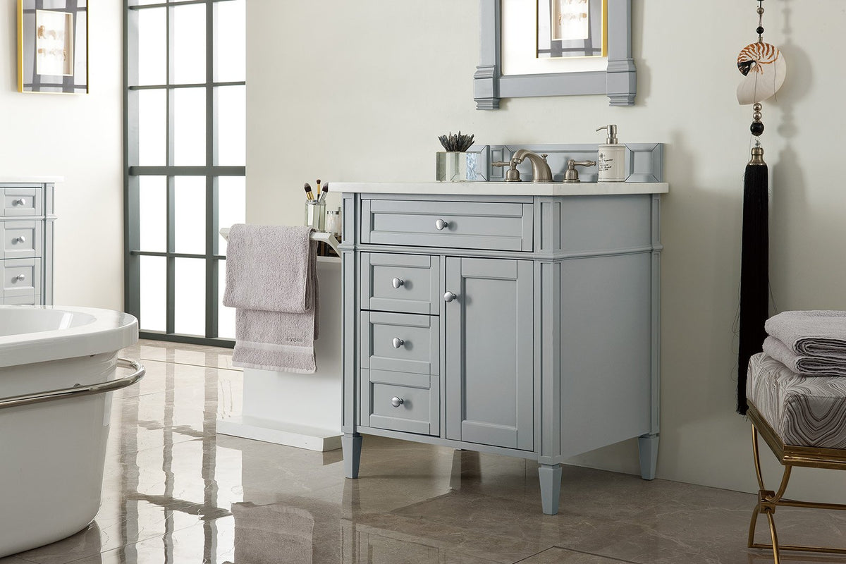 30" Brittany Urban Gray Single Sink Bathroom Vanity, James Martin Vanities - vanitiesdepot.com