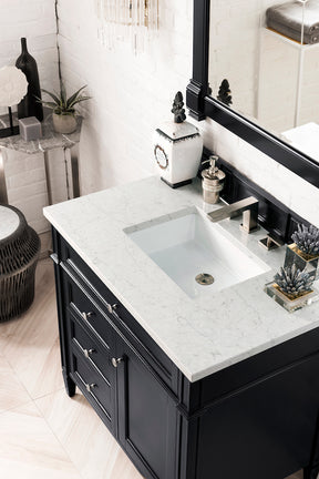 36" Brittany Single Bathroom Vanity, Black Onyx