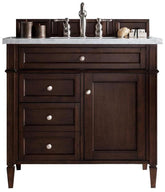 36" Brittany Burnished Mahogany Single Bathroom Vanity, James Martin Vanities - vanitiesdepot.com