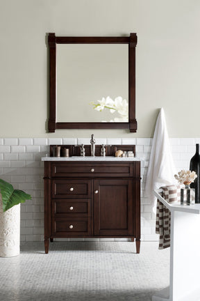 36" Brittany Burnished Mahogany Single Bathroom Vanity, James Martin Vanities - vanitiesdepot.com