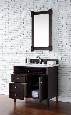 36" Brittany Burnished Mahogany Single Bathroom Vanity, James Martin Vanities - vanitiesdepot.com