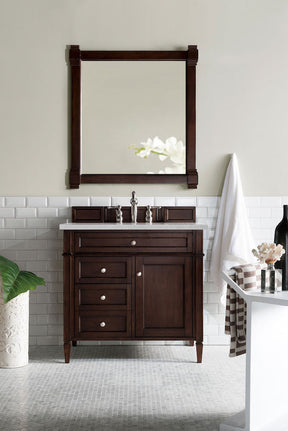 36" Brittany Single Bathroom Vanity, Burnished Mahogany