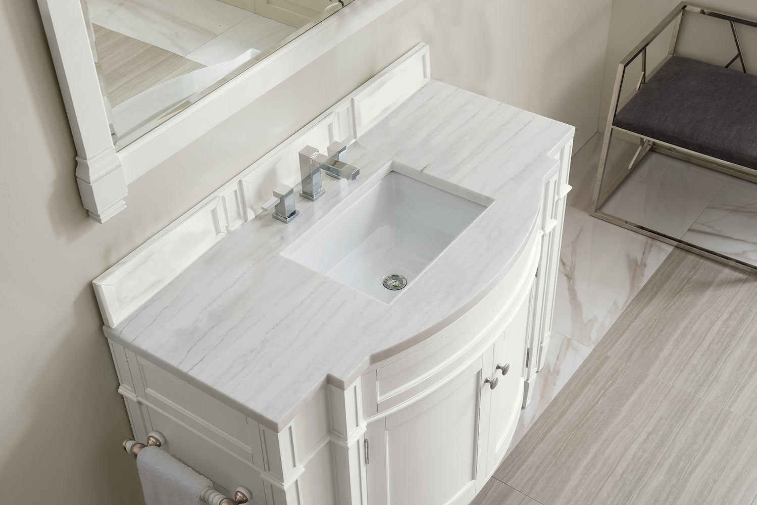 46" Brittany Single Bathroom Vanity, Bright White