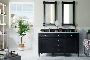60" Brittany Double Bathroom Vanity Black Onyx, James Martin Vanities - vanitiesdepot.com