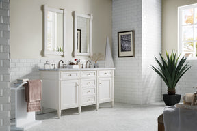 60" Brittany Double Bathroom Vanity, Bright White