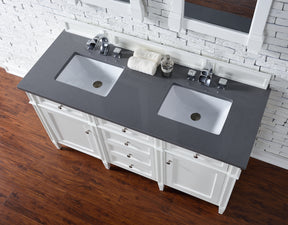 60" Brittany Double Bathroom Vanity, Bright White