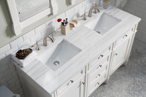 60" Brittany Double Bathroom Vanity, Bright White