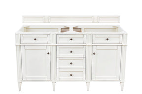 60" Brittany Double Bathroom Vanity, Bright White