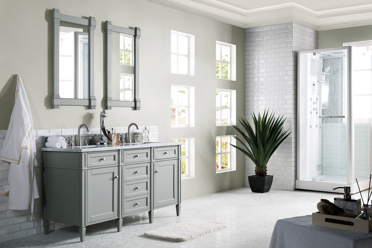 60" Brittany Double Bathroom Vanity Urban Gray, James Martin Vanities - vanitiesdepot.com