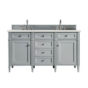 60" Brittany Double Bathroom Vanity, Urban Gray