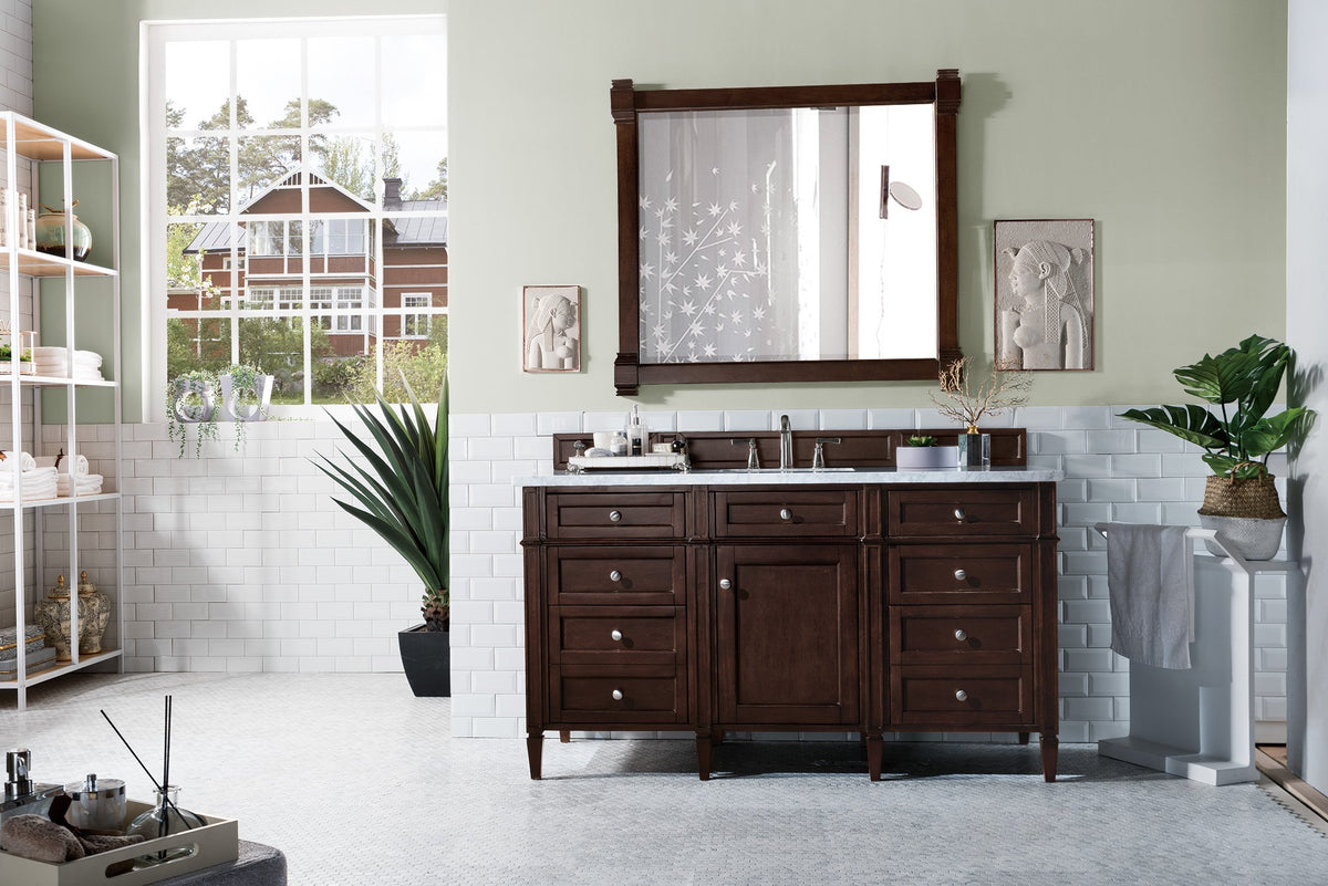 60" Brittany Single Bathroom Vanity Burnished Mahogany, James Martin Vanities - vanitiesdepot.com