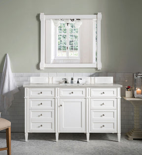 60" Brittany Single Bathroom Vanity, Bright White