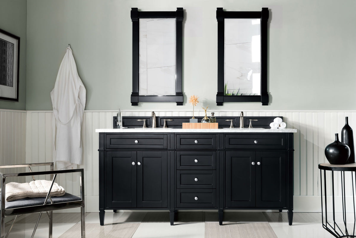 72" Brittany Double Bathroom Vanity Black Onyx, James Martin Vanities - vanitiesdepot.com