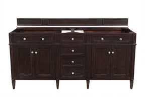 72" Brittany Double Bathroom Vanity Burnished Mahogany, James Martin Vanities - vanitiesdepot.com