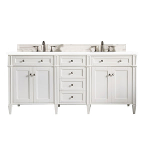 72" Brittany Double Bathroom Vanity, Bright White