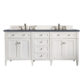 72" Brittany Double Bathroom Vanity, Bright White