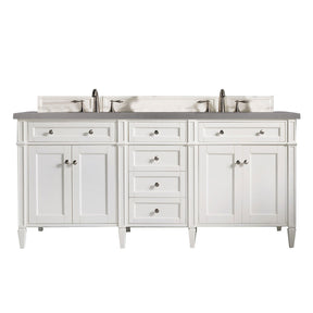 72" Brittany Double Bathroom Vanity, Bright White