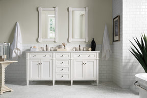 72" Brittany Double Bathroom Vanity, Bright White
