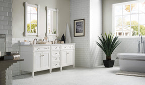 72" Brittany Double Bathroom Vanity, Bright White