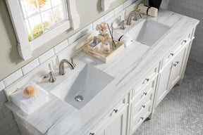 72" Brittany Double Bathroom Vanity, Bright White