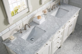 72" Brittany Double Bathroom Vanity, Bright White