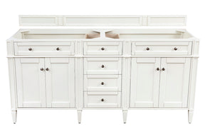 72" Brittany Double Bathroom Vanity, Bright White