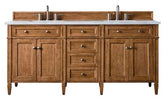 72" Brittany Double Bathroom Vanity, Saddle Brown