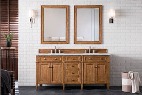 72" Brittany Double Bathroom Vanity, Saddle Brown