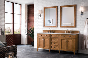 72" Brittany Double Bathroom Vanity, Saddle Brown