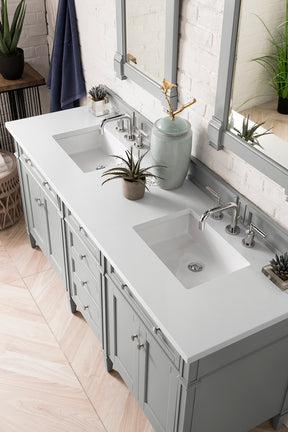 72" Brittany Double Bathroom Vanity, Urban Gray