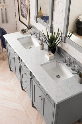 72" Brittany Double Bathroom Vanity, Urban Gray