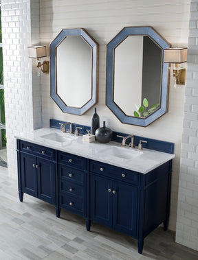 72" Brittany Double Bathroom Vanity, Victory Blue