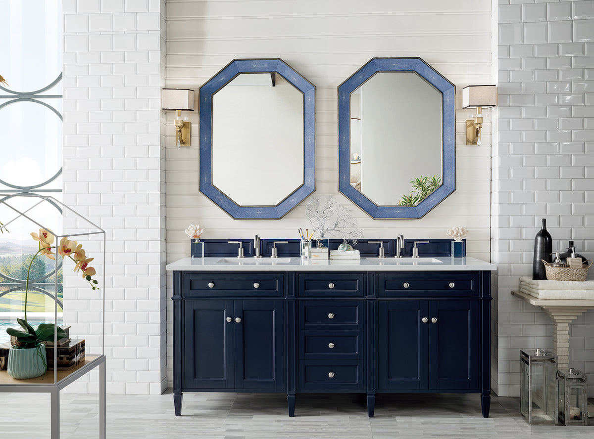 72" Brittany Double Bathroom Vanity, Victory Blue