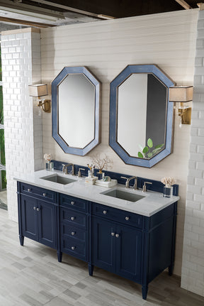 72" Brittany Double Bathroom Vanity, Victory Blue