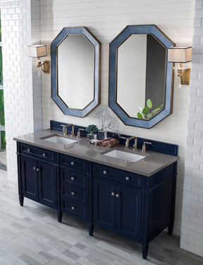 72" Brittany Double Bathroom Vanity, Victory Blue