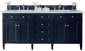 72" Brittany Double Bathroom Vanity, Victory Blue