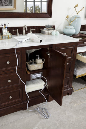 118" De Soto Burnished Mahogany Double Sink Bathroom Vanity, James Martin Vanities - vanitiesdepot.com