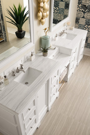 118" De Soto Double Sink Bathroom Vanity, Bright White
