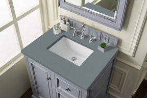 30" De Soto Single Sink Bathroom Vanity, Silver Gray