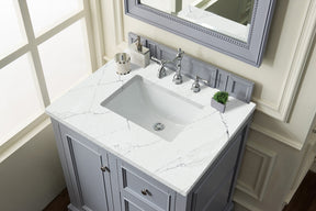 30" De Soto Single Sink Bathroom Vanity, Silver Gray